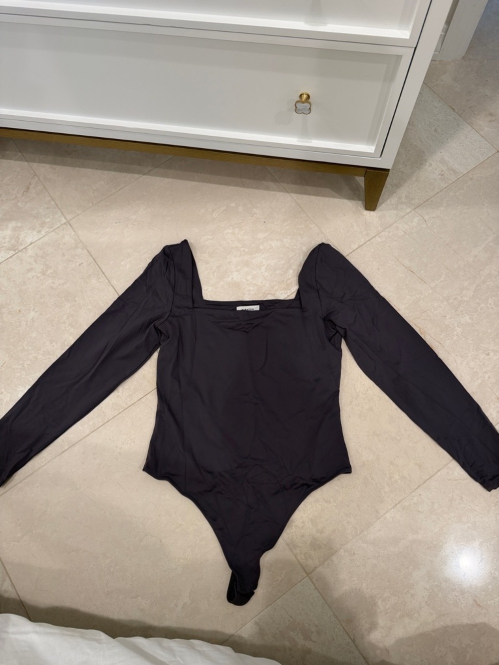 Aritzia Babaton Gray Long-Sleeve One-Piece Bodysuit